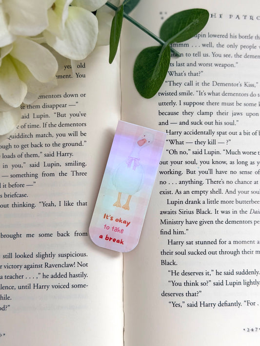 Gentle goose holo magnetic bookmark