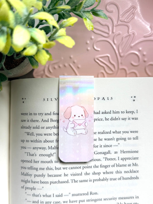 Pastel Paws & Letters holographic magnetic bookmark
