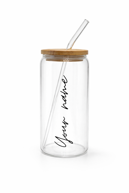 Personalized name glass cup