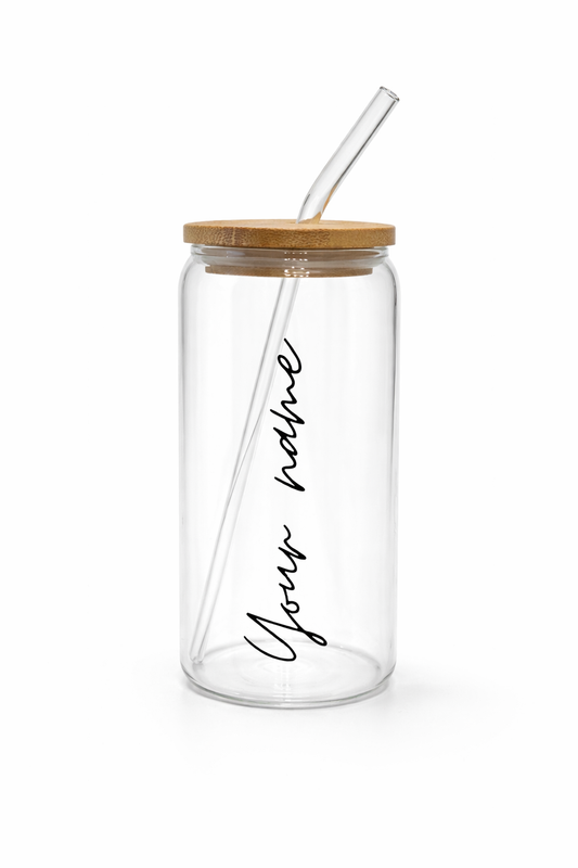 Personalized name glass cup