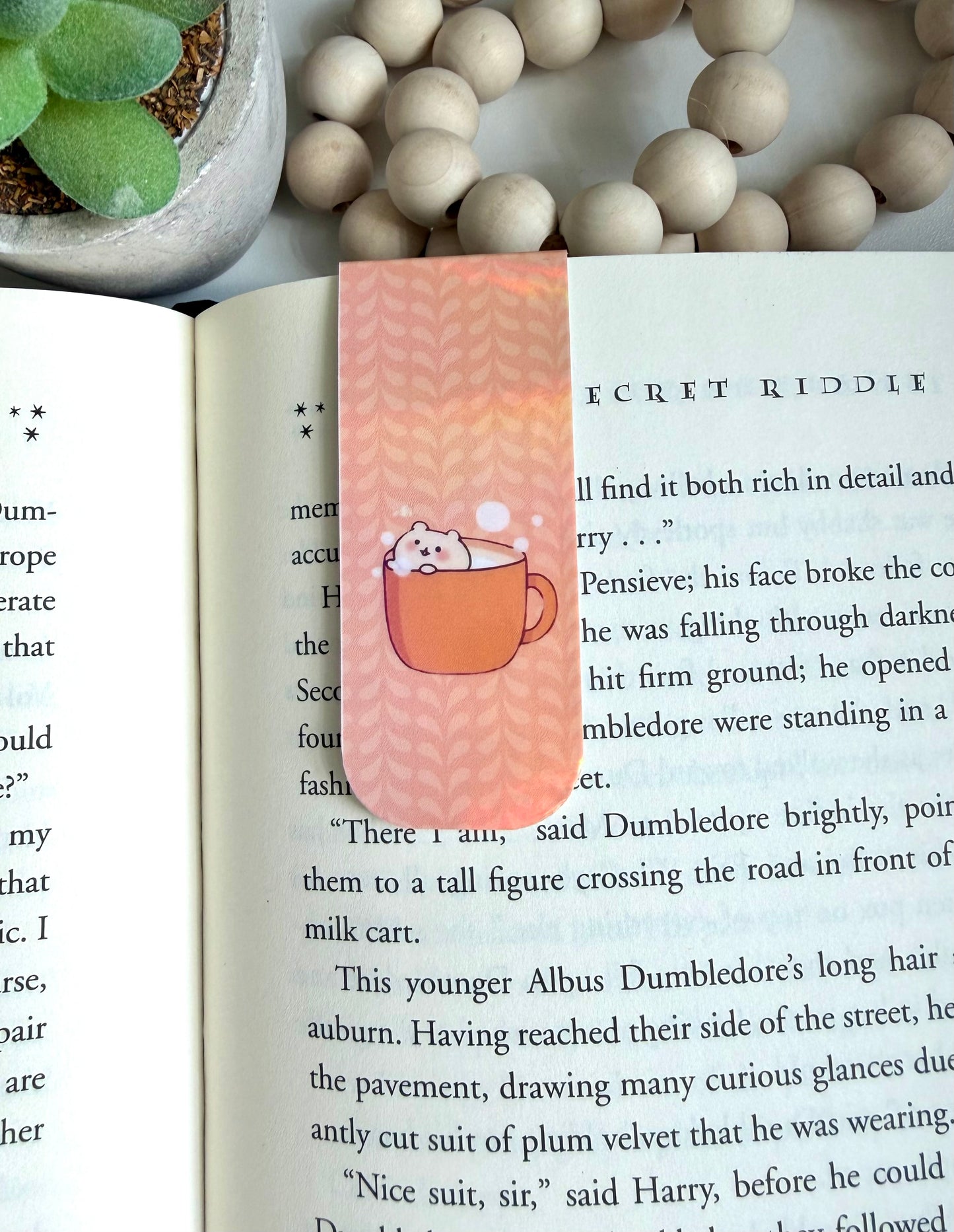 Cuddle cup cutie holographic magnetic bookmark