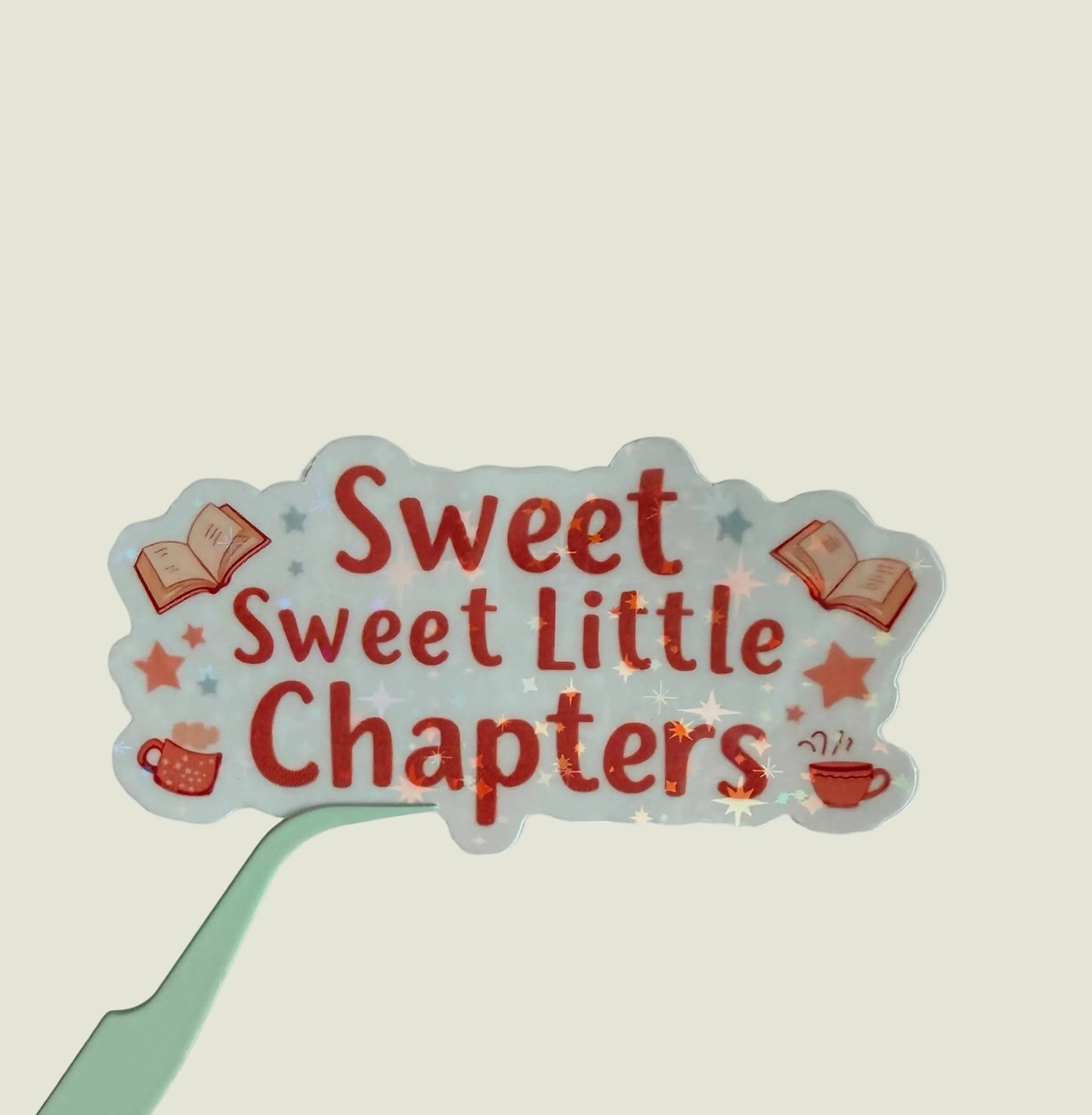 Sweet little chapters holographic sticker