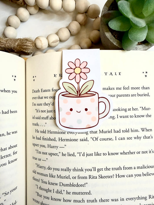 Little flower cup magnetic bookmark