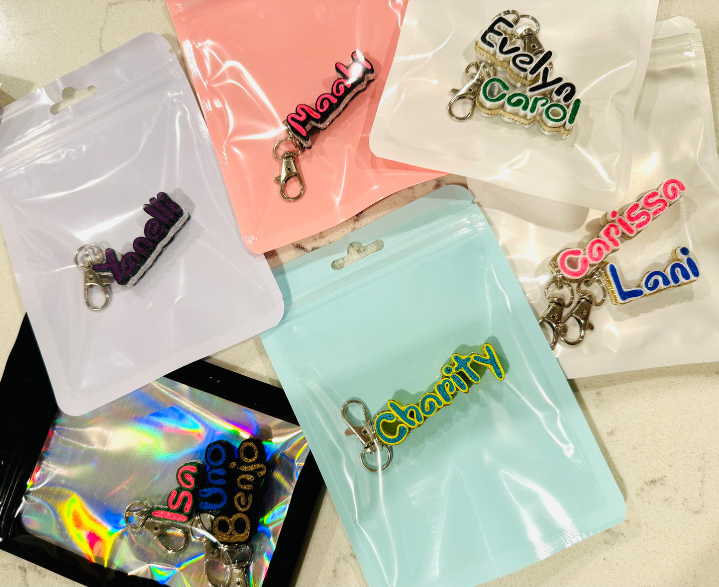 Handmade ribbon keychain