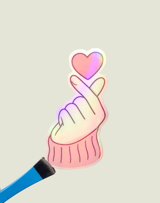 K-heart cutie holographic sticker