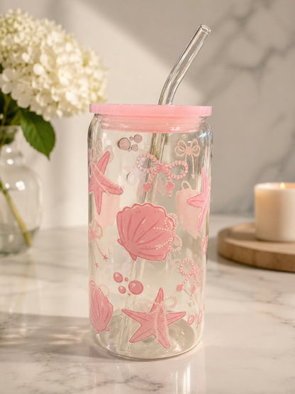 Pink tide glass can