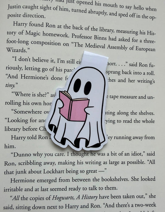 Bookish ghost magnetic bookmark