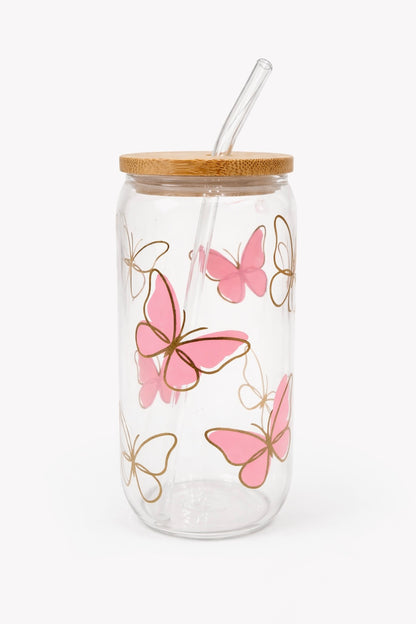 Golden flutter glass cup