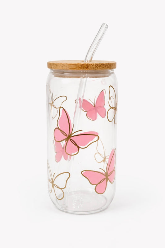 Golden flutter glass cup