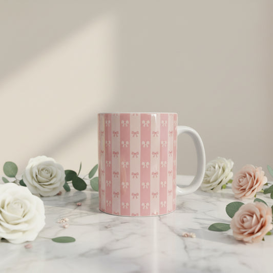 Pink bows mug