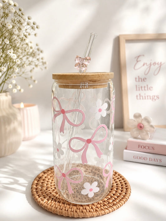 Bloom and bow glass can