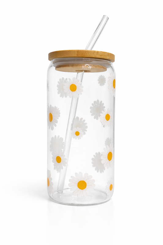 Fresh daisy dream 16oz glass cup