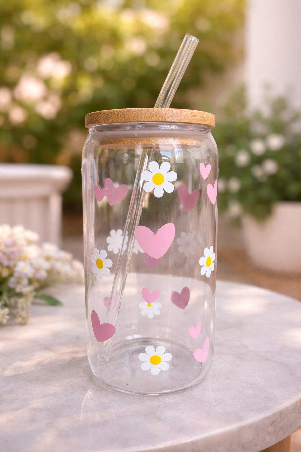 Heart in Bloom glass cup
