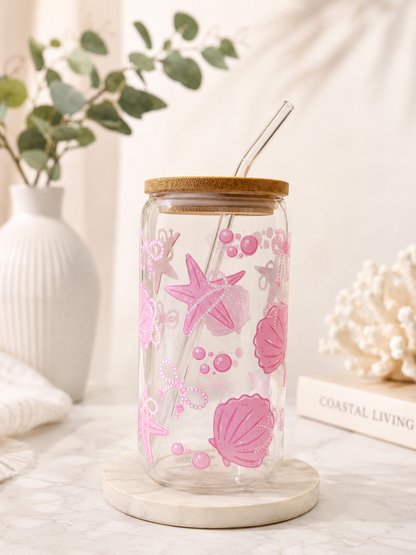 Pink tide glass can