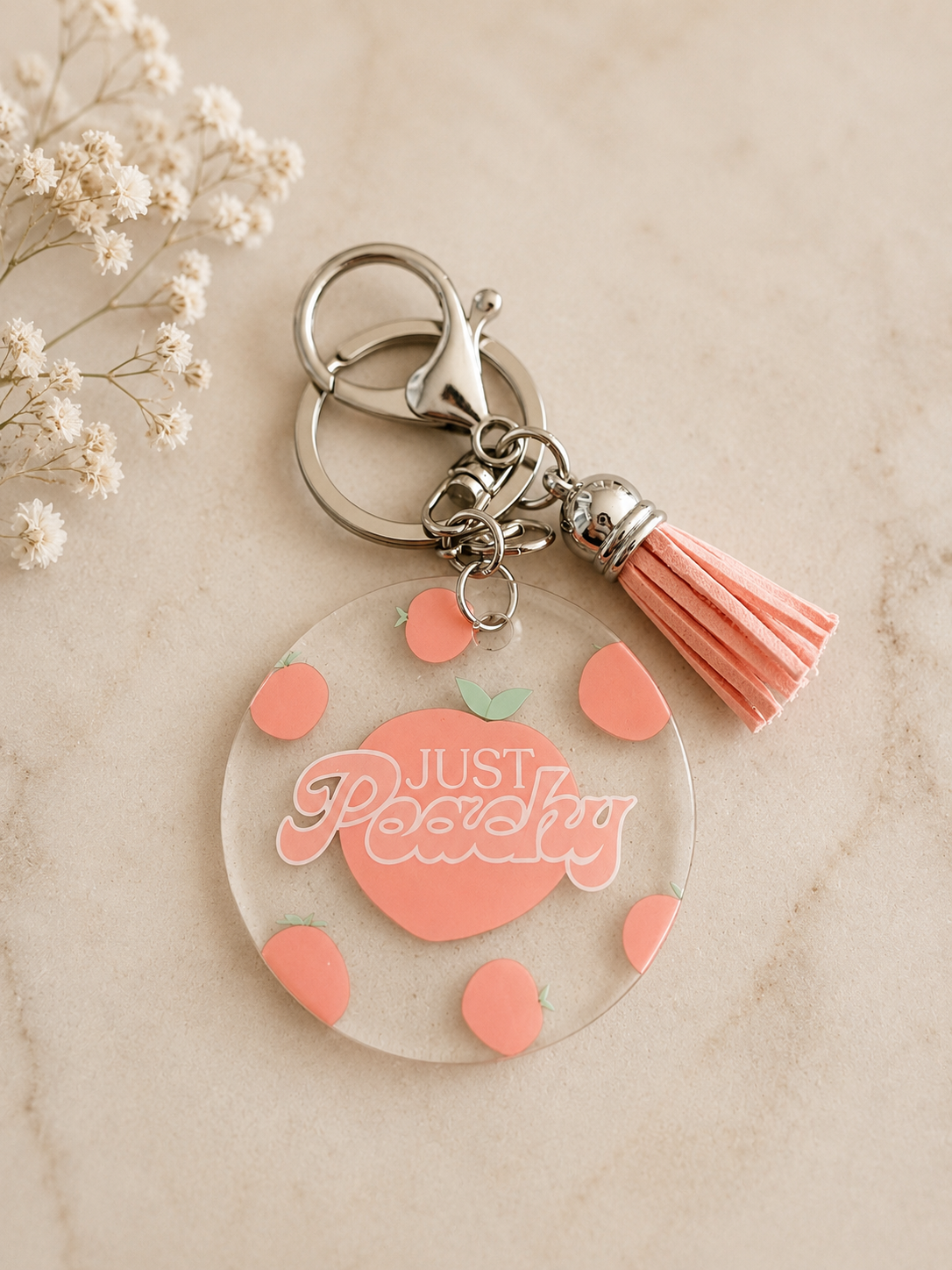 Just peachy keychain