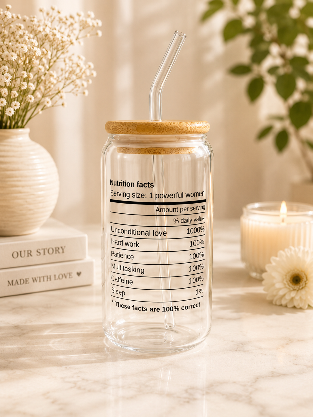 Tired mom glass can