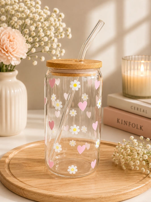 Heart in Bloom glass cup