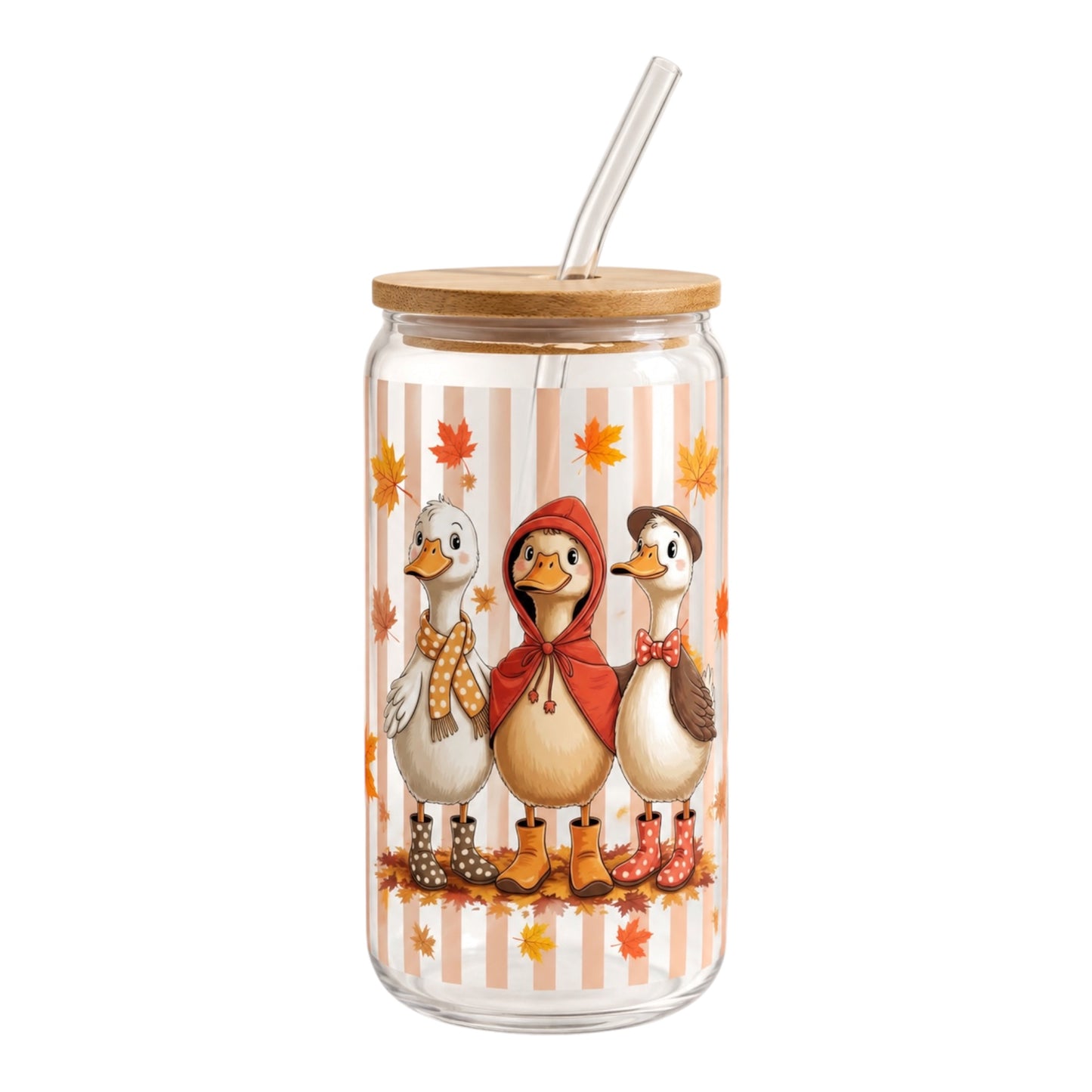 Falling for ducks glass can