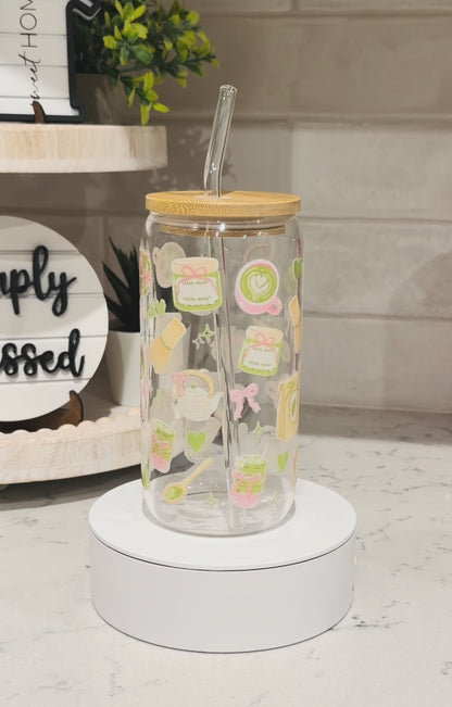 Matcha lover glass can