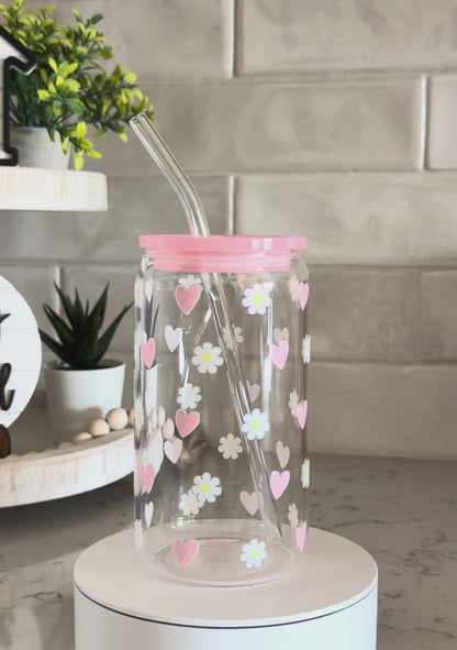 Heart in Bloom glass cup