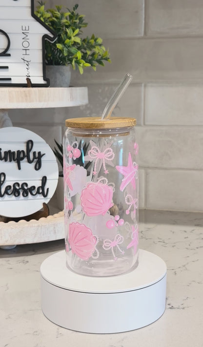 Pink tide glass can
