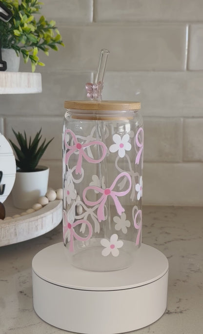 Bloom and bow glass can