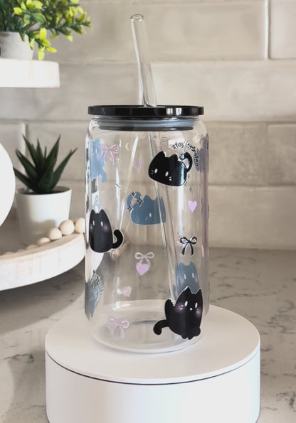 Stay hydrated kitty glass can