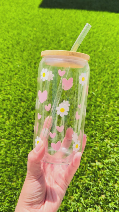 Heart in Bloom glass cup
